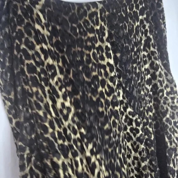 Dana Buchman 100% silk Vintage animal leopard print Midi Skirt Womens Size 12 - Picture 4 of 5